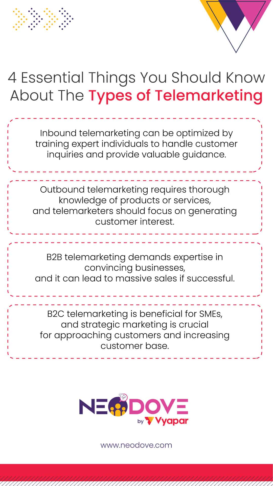 Things you need to know about the types of telemarketing - NeoDove