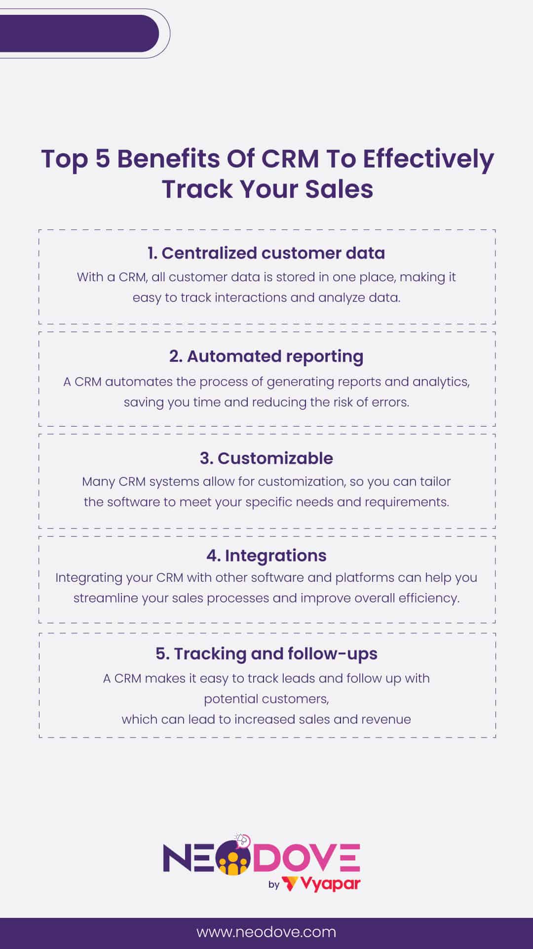 Top 5 Benefits Of CRM To Effectively Track Your Sales - NeoDove