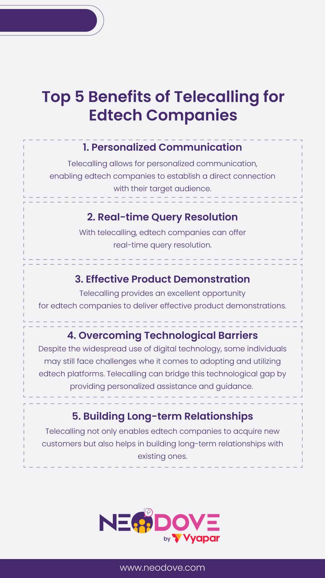 Top 5 Benefits of Telecalling for Edtech Companies - NeoDove