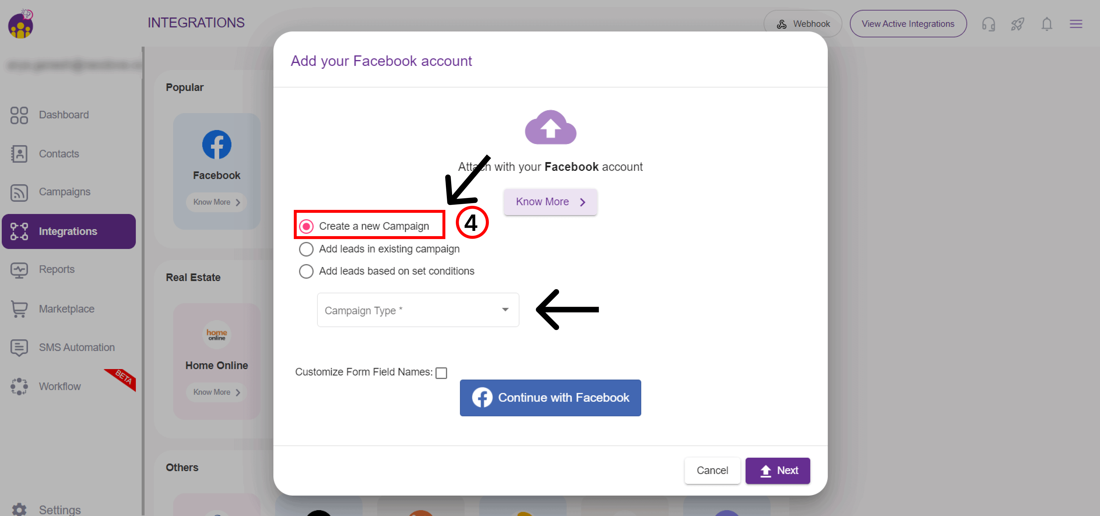 Step 4 - Create a new campaign - NeoDove