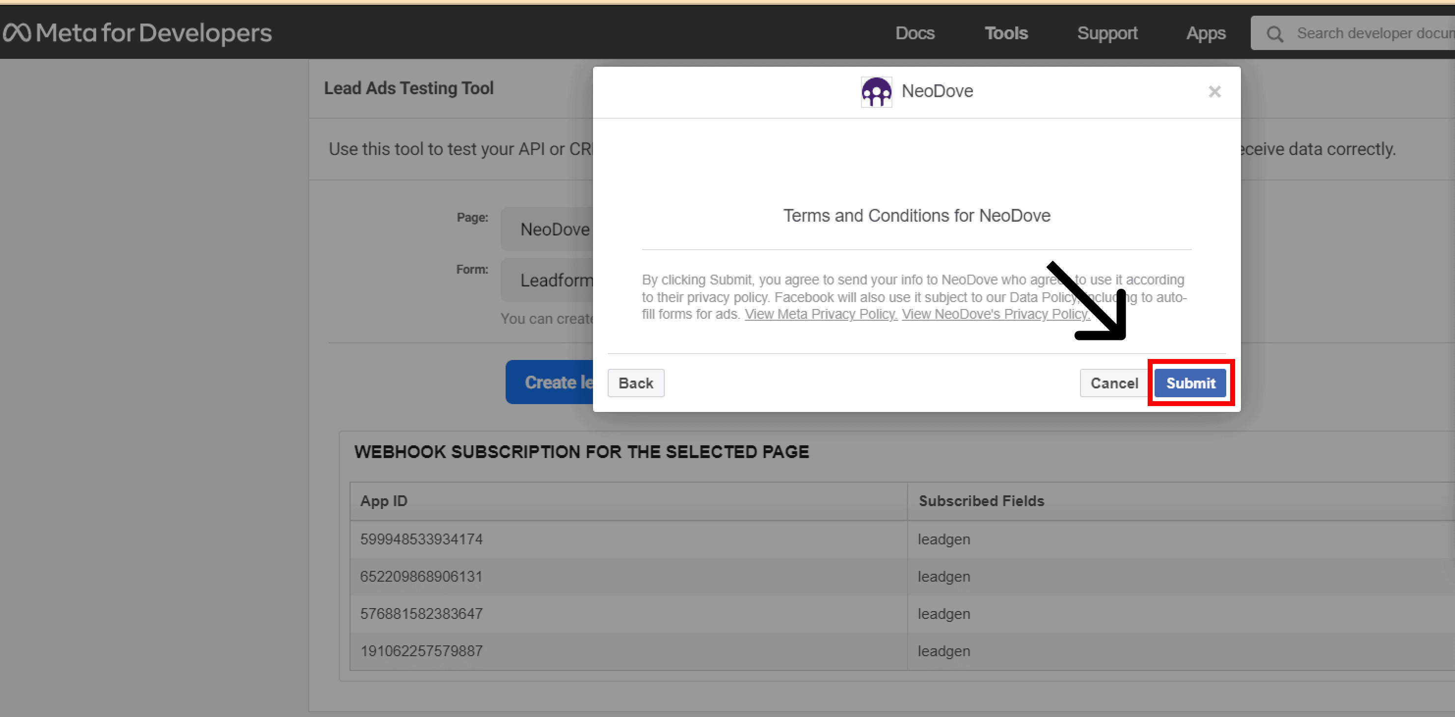 Step 8 - Test your integration - Part 3 - NeoDove