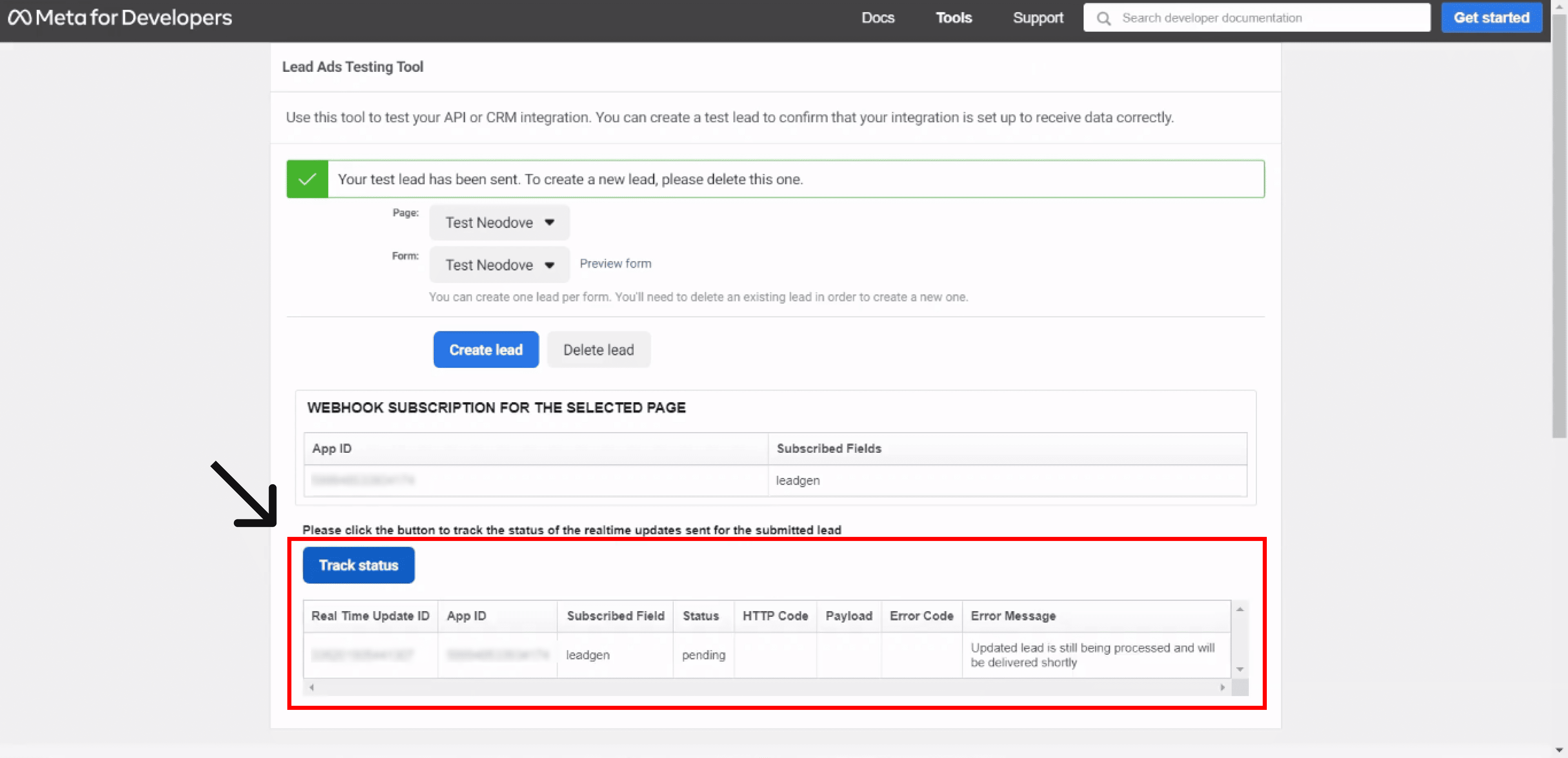 Step 8 - Test your integration - Part 4 - NeoDove